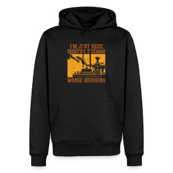 Morsecode Je suis juste là pour le décodage Morse - Sweat à capuche Premium bio Homme - noir - Devant - Nico (187cm)