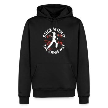 Escrima Kampfsport The Arnis Way - Männer Premium Bio Hoodie - Schwarz - Vorne - Nico (187cm)