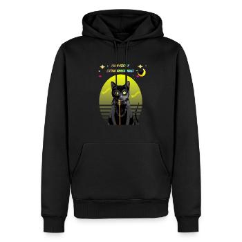 Sérénades ronronnantes sous la douce lumière du citron - Sweat à capuche Premium bio Homme - noir - Devant - Nico (187cm)