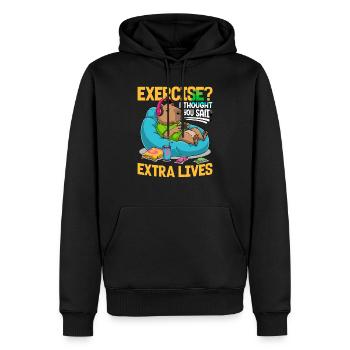 Capybara Gamer Gaming - Männer Premium Bio Hoodie - Schwarz - Vorne - Nico (187cm)