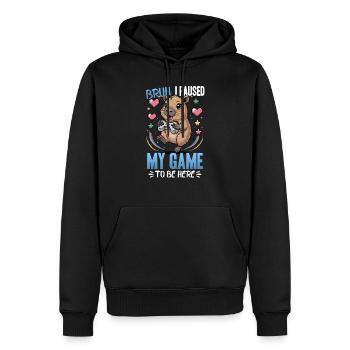 Capybara Gamer Gaming - Männer Premium Bio Hoodie - Schwarz - Vorne - Nico (187cm)