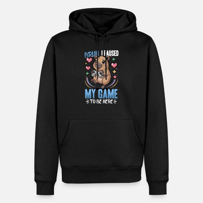 Capybara Gamer Gaming - Sweat à capuche Premium bio Homme - noir