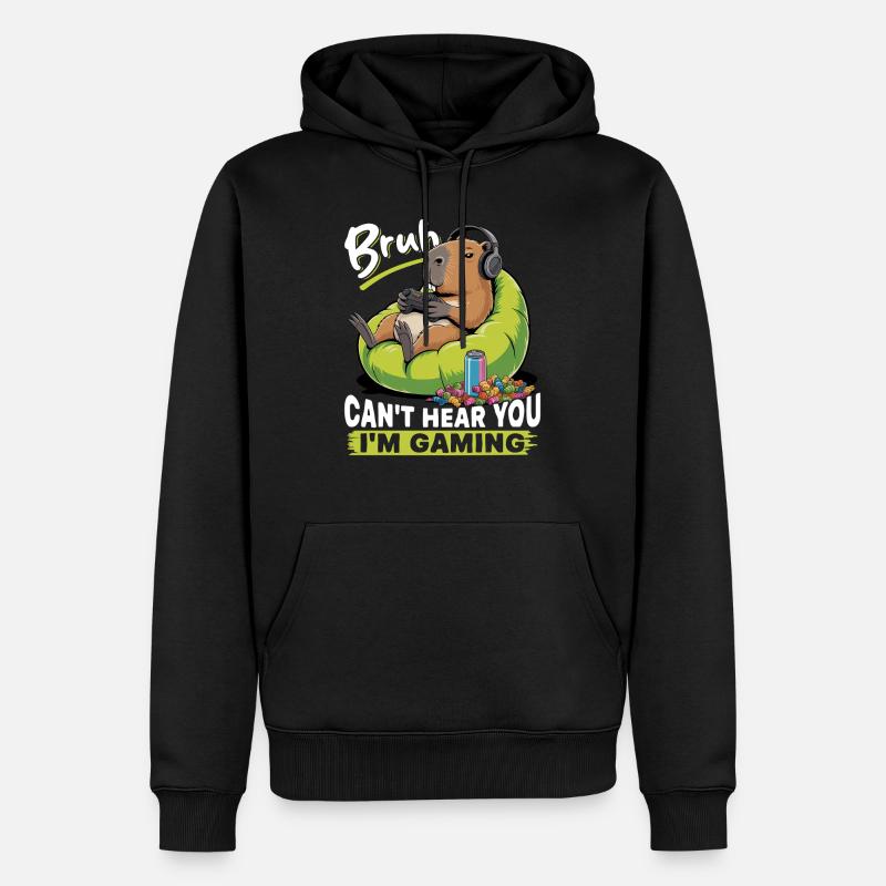 Capybara Gamer Gaming - Männer Premium Bio Hoodie - Schwarz