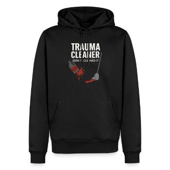 Forensic Cleaner Dark Humor Tatort Biohazard - Männer Premium Bio Hoodie - Schwarz - Vorne - Nico (187cm)