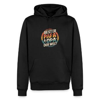 Bester Papa & Opa Der Welt Vintage - Männer Premium Bio Hoodie - Schwarz - Vorne - Nico (187cm)