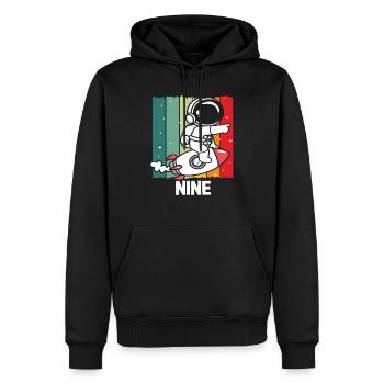 Astronaut Adventure Neuvième anniversaire - Sweat à capuche Premium bio Homme - noir - Devant - Nico (187cm)
