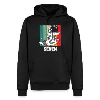 Siebter Geburtstag Weltraum Abenteuer - Männer Premium Bio Hoodie - Schwarz - Vorne - Nico (187cm)