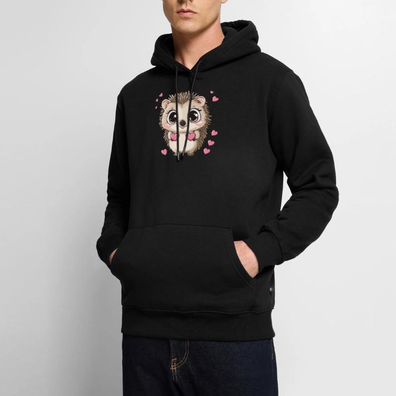 Hérisson avec des cœurs Sweat à capuche Premium bio Homme