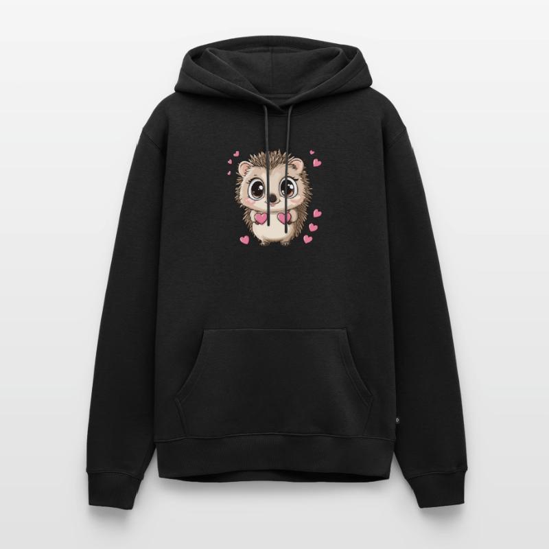 Hérisson avec des cœurs Sweat à capuche Premium bio Homme