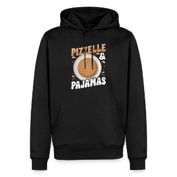 Gaufre Pizzelle - Gaufres italiennes - Sweat à capuche Premium bio Homme - noir - Devant - Nico (187cm)