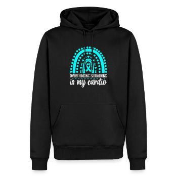 Trouble anxieux Trouble anxieux - Sweat à capuche Premium bio Homme - noir - Devant - Nico (187cm)
