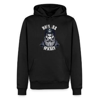 Frison orientale Mer du Nord Seaman Moin Ur Spacken - Sweat à capuche Premium bio Homme - noir - Devant - Nico (187cm)