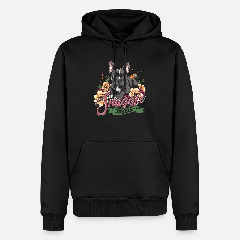 Pitbull Pitbulls Snuggle Pibble - Sweat à capuche Premium bio Homme - noir