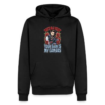 Tattoo Artist Your Skin Is My Canvas Tattoo Lover - Männer Premium Bio Hoodie - Schwarz - Vorne - Nico (187cm)