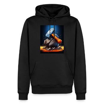 VATHOR HAMMER - Sweat à capuche Premium bio Homme - noir - Devant - Nico (187cm)