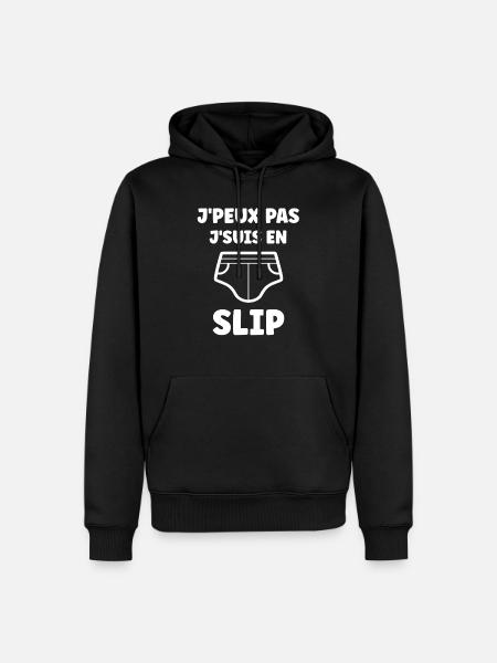 Slip - Sweat à capuche Premium bio Homme - noir