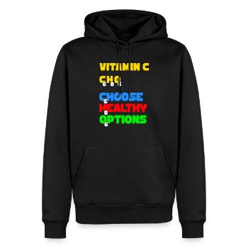 Vitamin C Choose Healthy Options - Men’s Premium Organic Hoodie - black - Front - Nico (187cm)