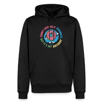 Birthday Donut Funny Design - Männer Premium Bio Hoodie - Schwarz - Vorne - Nico (187cm)
