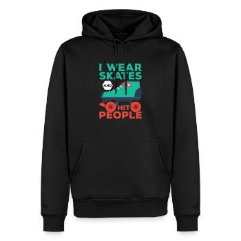 Je porte des patins et des tueurs à gages Roller Derby Patinage - Sweat à capuche Premium bio Homme - noir - Devant - Nico (187cm)