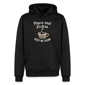 Personnel du café pour chats Café Purrista Amoureux des chats - Sweat à capuche Premium bio Homme - noir - Devant - Nico (187cm)