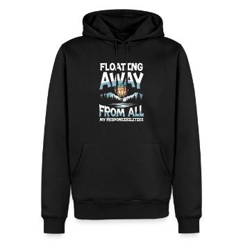 Flottez dans les nuages et oubliez tous vos soucis - Sweat à capuche Premium bio Homme - noir - Devant - Nico (187cm)