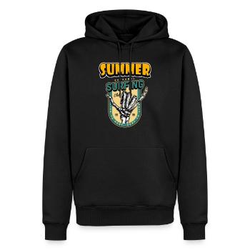 Club de surf extremal d’été - Sweat à capuche Premium bio Homme - noir - Devant - Nico (187cm)