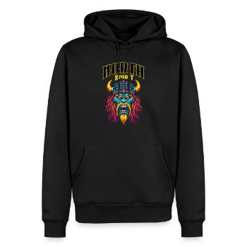 North Spirit - Sweat à capuche Premium bio Homme - noir - Devant - Nico (187cm)