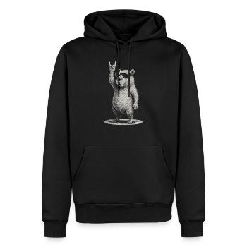 Rock Music Funny Capybara with Sunglasses - Men’s Premium Organic Hoodie - black - Front - Nico (187cm)