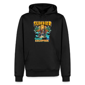 Escapade sur l’île d’été Design - Sweat à capuche Premium bio Homme - noir - Devant - Nico (187cm)