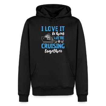 Lustiges Kreuzfahrt Spruchdesign - Männer Premium Bio Hoodie - Schwarz - Vorne - Nico (187cm)