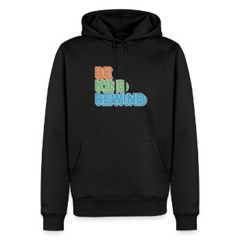Be Kind Rewind Motif rétro pour les cinéphiles - Sweat à capuche Premium bio Homme - noir - Devant - Nico (187cm)