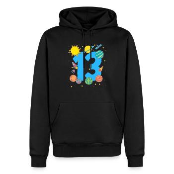 Aventure spatiale numéro 13 - Sweat à capuche Premium bio Homme - noir - Devant - Nico (187cm)