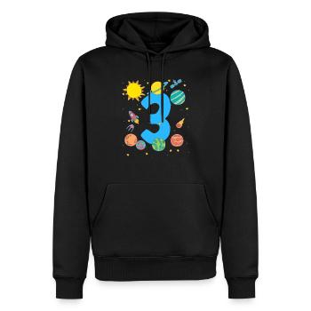 Weltraum Abenteuer Für Geburtstagskind - Männer Premium Bio Hoodie - Schwarz - Vorne - Nico (187cm)