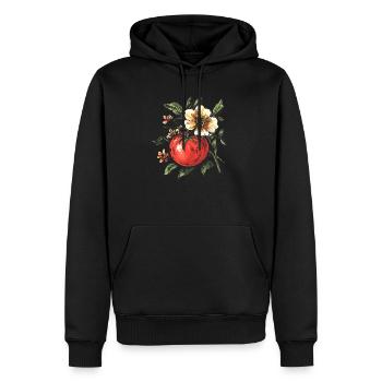 Tomate aux fleurs - Sweat à capuche Premium bio Homme - noir - Devant - Nico (187cm)