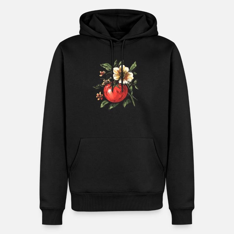 Tomate aux fleurs - Sweat à capuche Premium bio Homme - noir