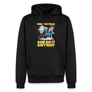 Skydiving Feel The Fear And Do It Anyway Skydive - Men’s Premium Organic Hoodie - black - Front - Nico (187cm)