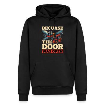 Skydiving Because The Door Was Open Parachutist - Männer Premium Bio Hoodie - Schwarz - Vorne - Nico (187cm)