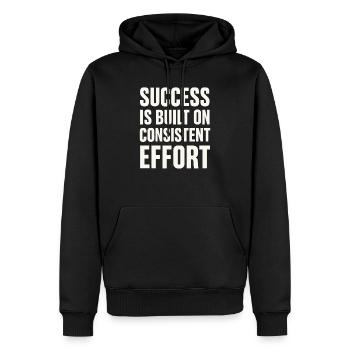 Success comes from consistent effort - - Men’s Premium Organic Hoodie - black - Front - Nico (187cm)