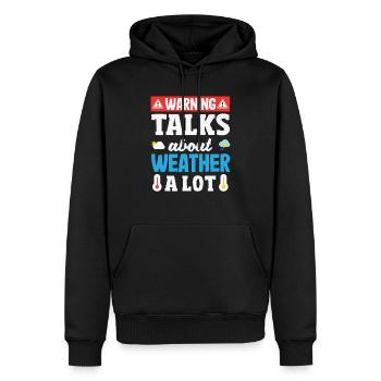 Météorologie amusante Passionnés de météo - Sweat à capuche Premium bio Homme - noir - Devant - Nico (187cm)