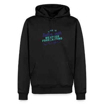Meteorologe Wettervorhersager - Männer Premium Bio Hoodie - Schwarz - Vorne - Nico (187cm)