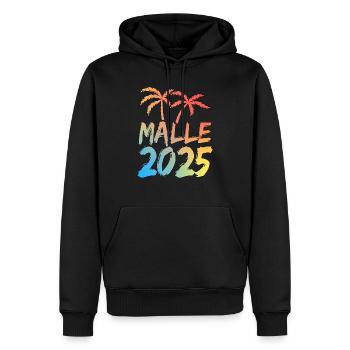 Malle 2025 Mallorca Party Urlaub - Männer Premium Bio Hoodie - Schwarz - Vorne - Nico (187cm)