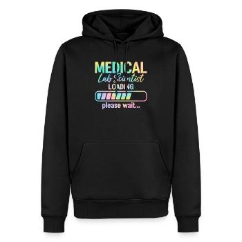 Scientifique de laboratoire Chargement Tie Dye Drôle MLS Médical - Sweat à capuche Premium bio Homme - noir - Devant - Nico (187cm)