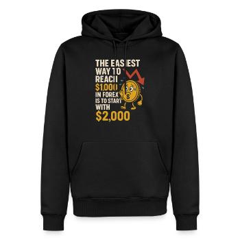Lustiger Börsenhändler Weg Zu 1000 - Männer Premium Bio Hoodie - Schwarz - Vorne - Nico (187cm)