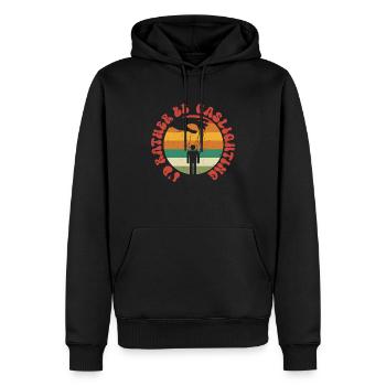 Allume-gaz Je préfère faire du gaslighting - Sweat à capuche Premium bio Homme - noir - Devant - Nico (187cm)