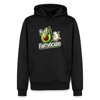 Lustige Avocado Furzen Pupsen Fartvocado - Männer Premium Bio Hoodie - Schwarz - Vorne - Nico (187cm)