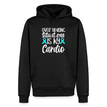 Trouble anxieux Trouble anxieux - Sweat à capuche Premium bio Homme - noir - Devant - Nico (187cm)