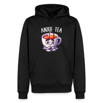 Trouble anxieux Trouble anxieux - Sweat à capuche Premium bio Homme - noir - Devant - Nico (187cm)