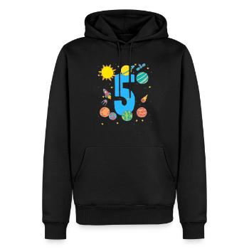 Cinq ans d’aventure spatiale - Sweat à capuche Premium bio Homme - noir - Devant - Nico (187cm)