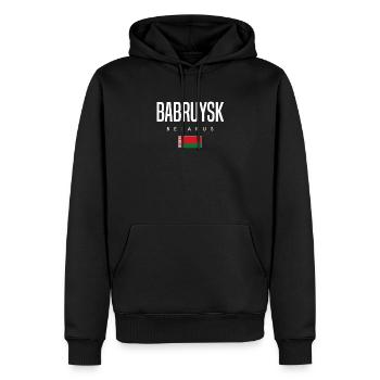 Babruysk Belarus Weißrussland - Männer Premium Bio Hoodie - Schwarz - Vorne - Nico (187cm)