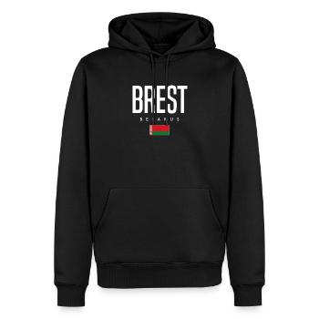 Brest Belarus Weißrussland - Männer Premium Bio Hoodie - Schwarz - Vorne - Nico (187cm)